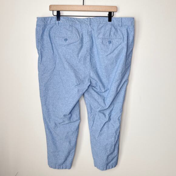 Talbots 16W The Weekend Chino Crops Newport Chambray Flat Front Beachy Luxury - Picture 6 of 8